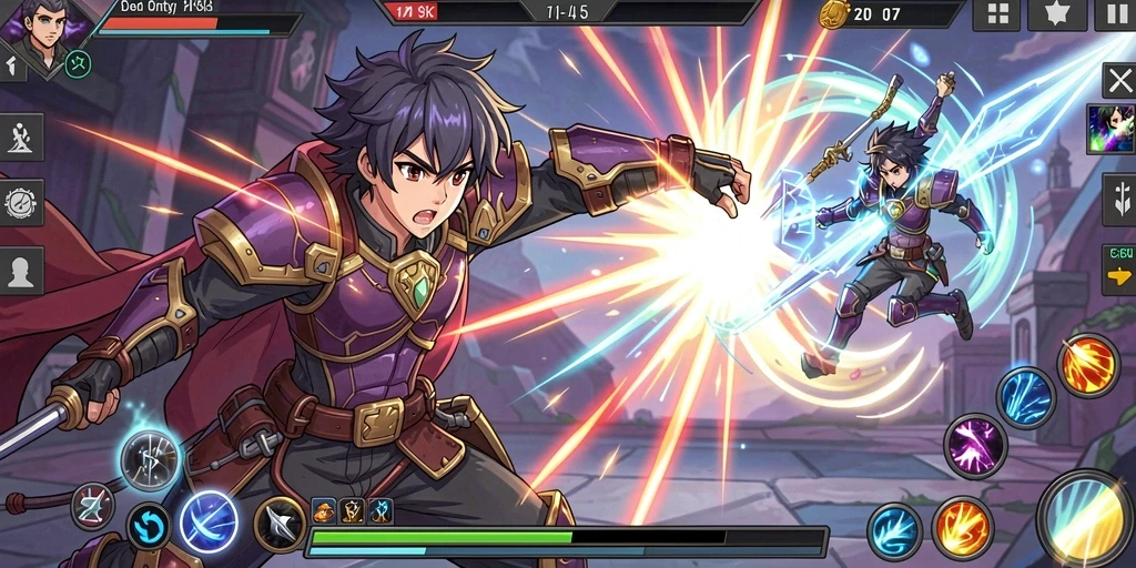nex777 - Ilustrasi karakter yang menawan dalam gameplay.